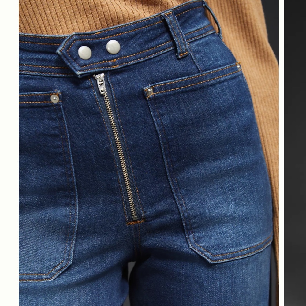 Anthropologie Pilcro The Skipper Cropped Wide Leg moto jeans - Picture 4 of 6